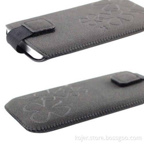 Leather Phone Pouch, Suitable for iPhone 5C, Made of PU Leather and Retractable Pull-tab